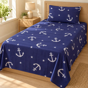 Navy Dreamland Bedsheet Set