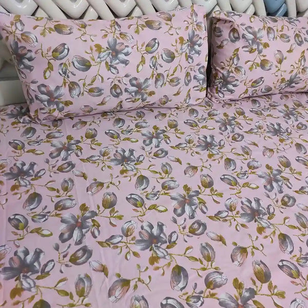 Pink serenity Bedsheet set Pillow Cover
