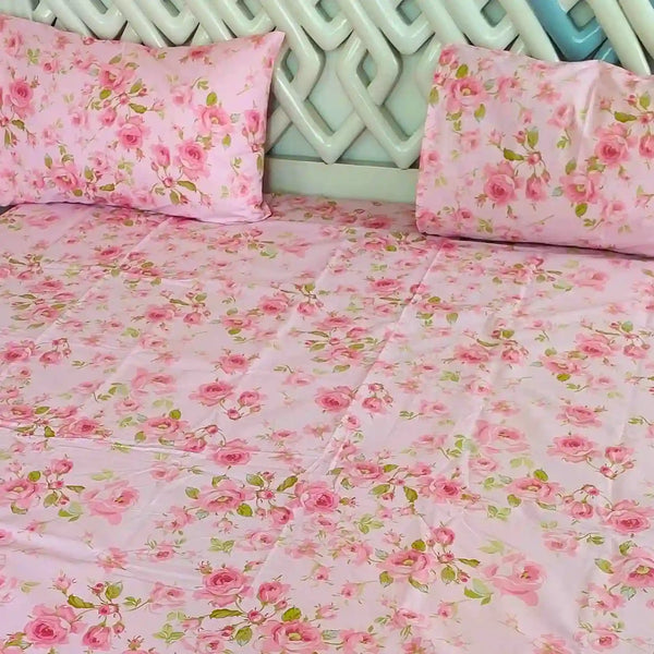 Pink Blossom Fitted Bedsheet Set