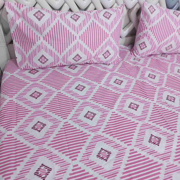 Geo Blush Bedsheet Set Pillow Cover