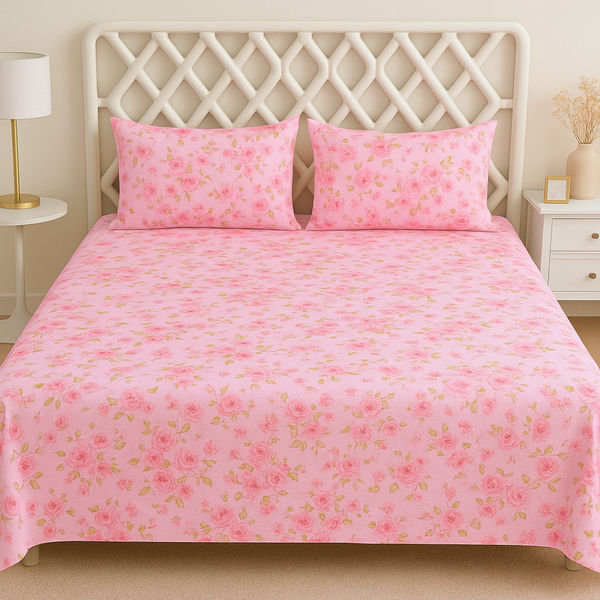 Pink Blossom Bedsheet Set