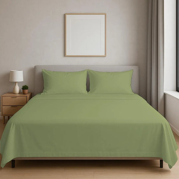 Solid Dyed T-200 Frozen Dew Bedsheet Set