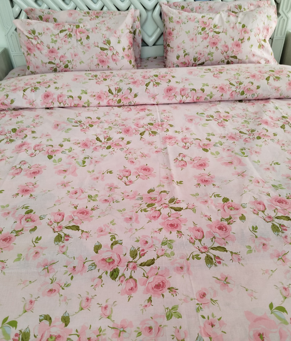 Pink Blossom 6 PC Summer Quilt Cover Set