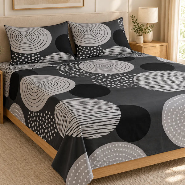 Ash Mosaic Bedsheet Set