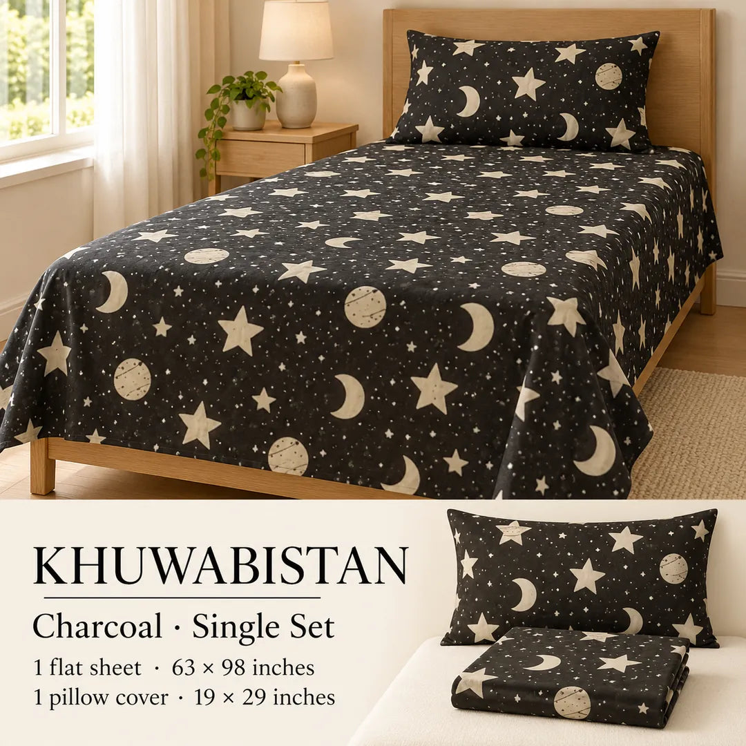Charcoal Bedsheet Set — king contents