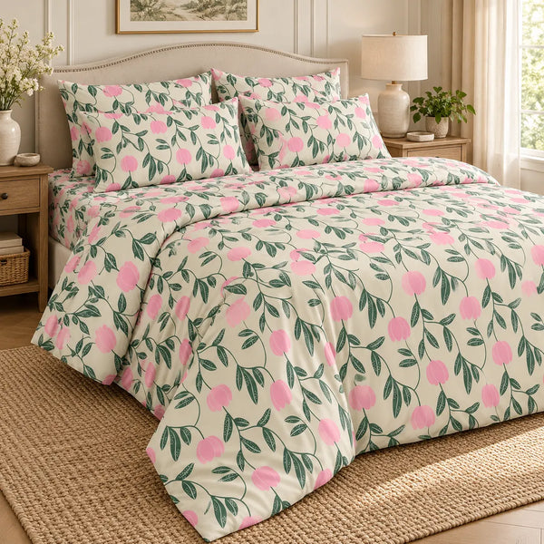 Flora Fusion 6-Piece Quilt Cover Set – King
