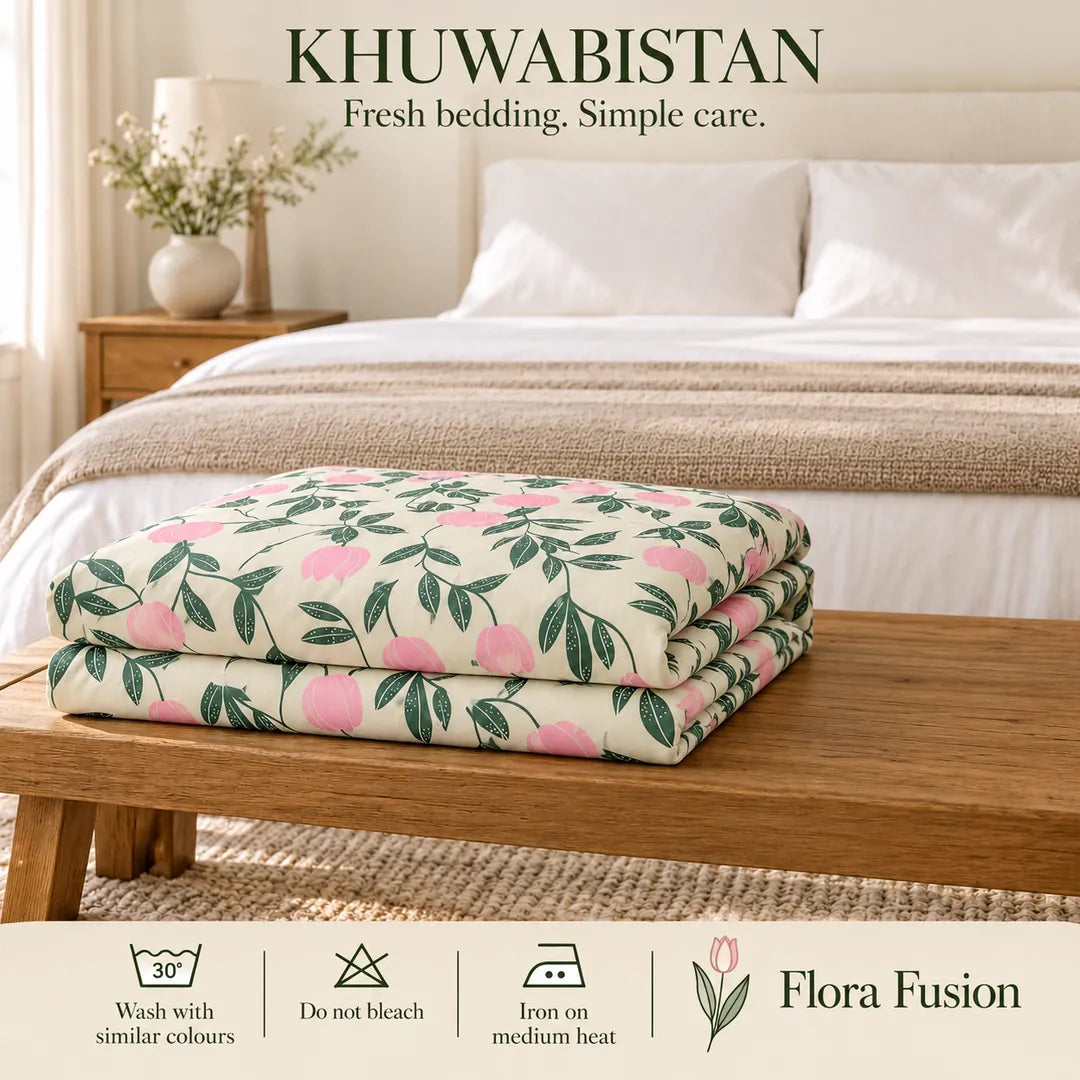 Flora Fusion 6-Piece Quilt Cover Set – King — care