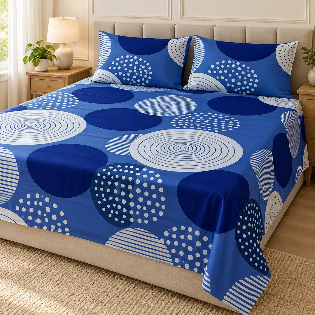 Infinity Blue Bedsheet Set — hero