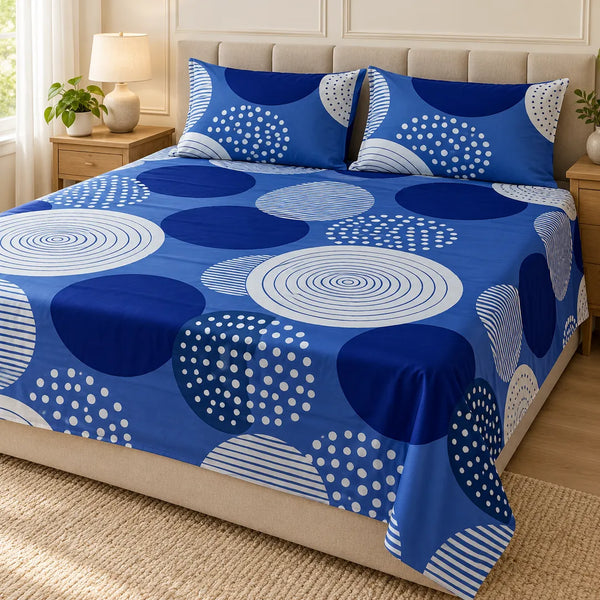 Infinity Blue Bedsheet Set