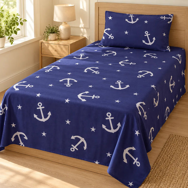 Navy Dreamland Bedsheet Set