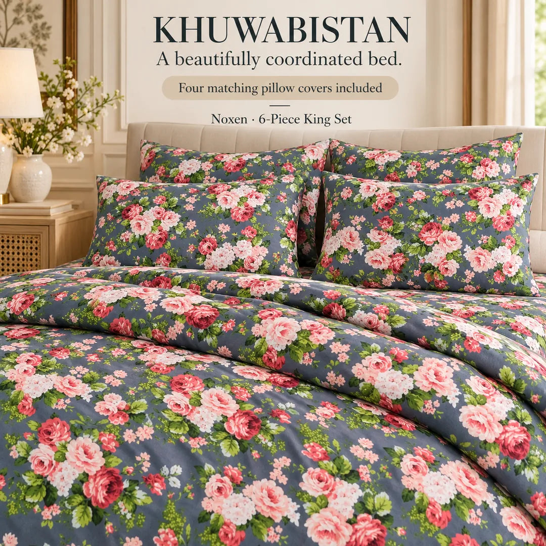 Noxen 6-Piece Quilt Cover Set – King — matching covers