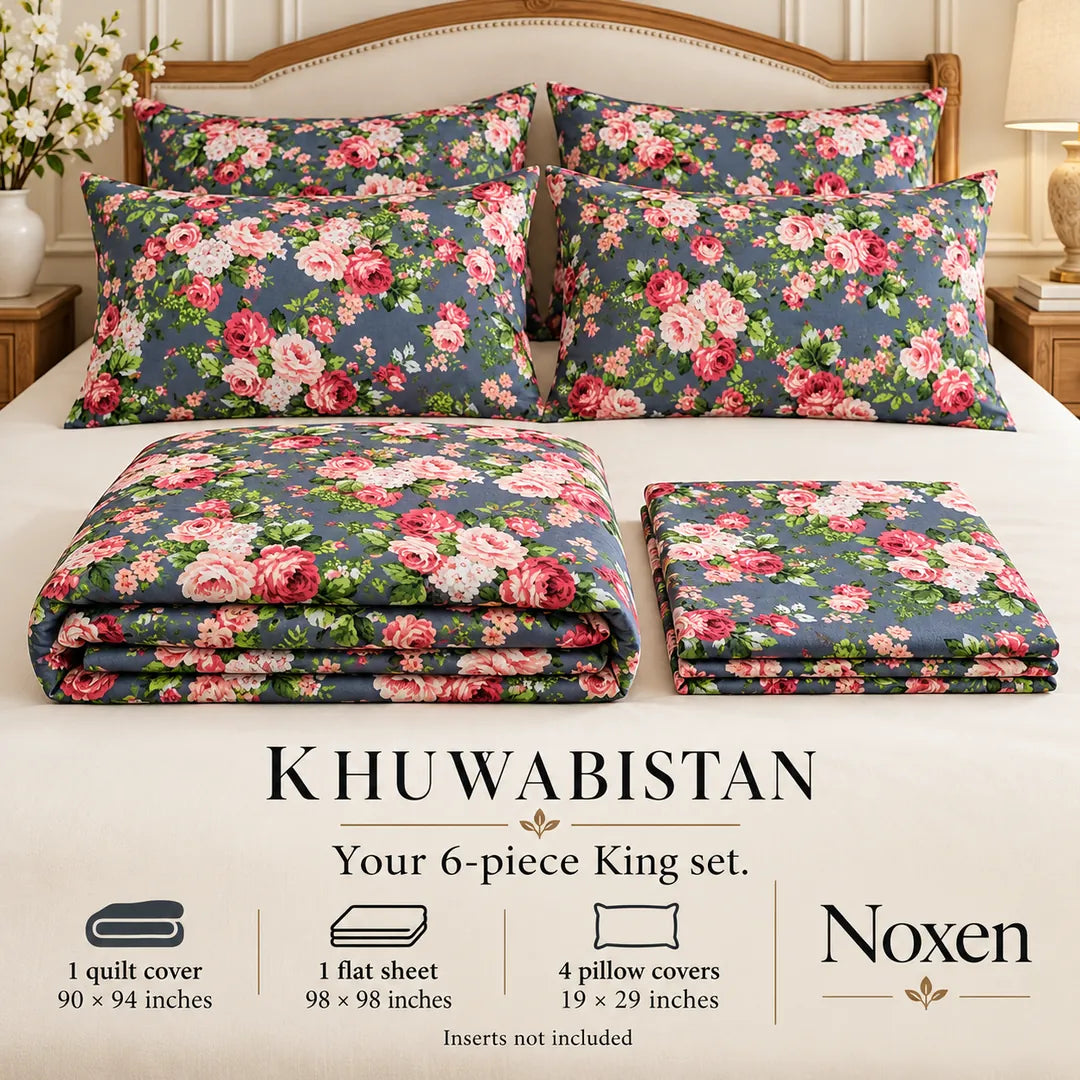 Noxen 6-Piece Quilt Cover Set – King — king contents