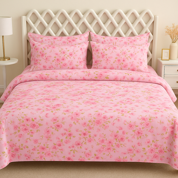Pink Blossom 6 PC Quilt Cover Set