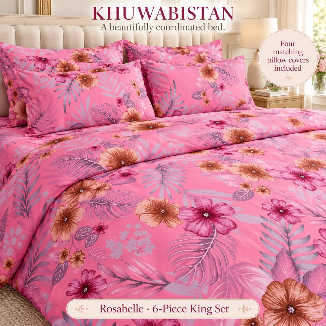 Rosabelle 6-Piece Quilt Cover Set – King — matching covers