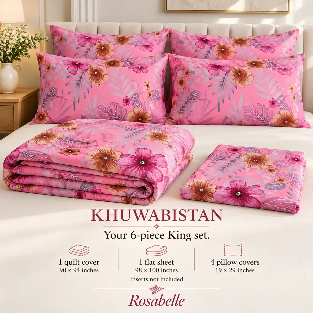 Rosabelle 6-Piece Quilt Cover Set – King — king contents
